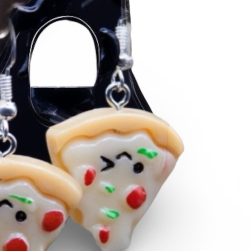 NEW Fun Unique Fashion Jewelry Pizza Slice Earrings NWT - Picture 3 of 4